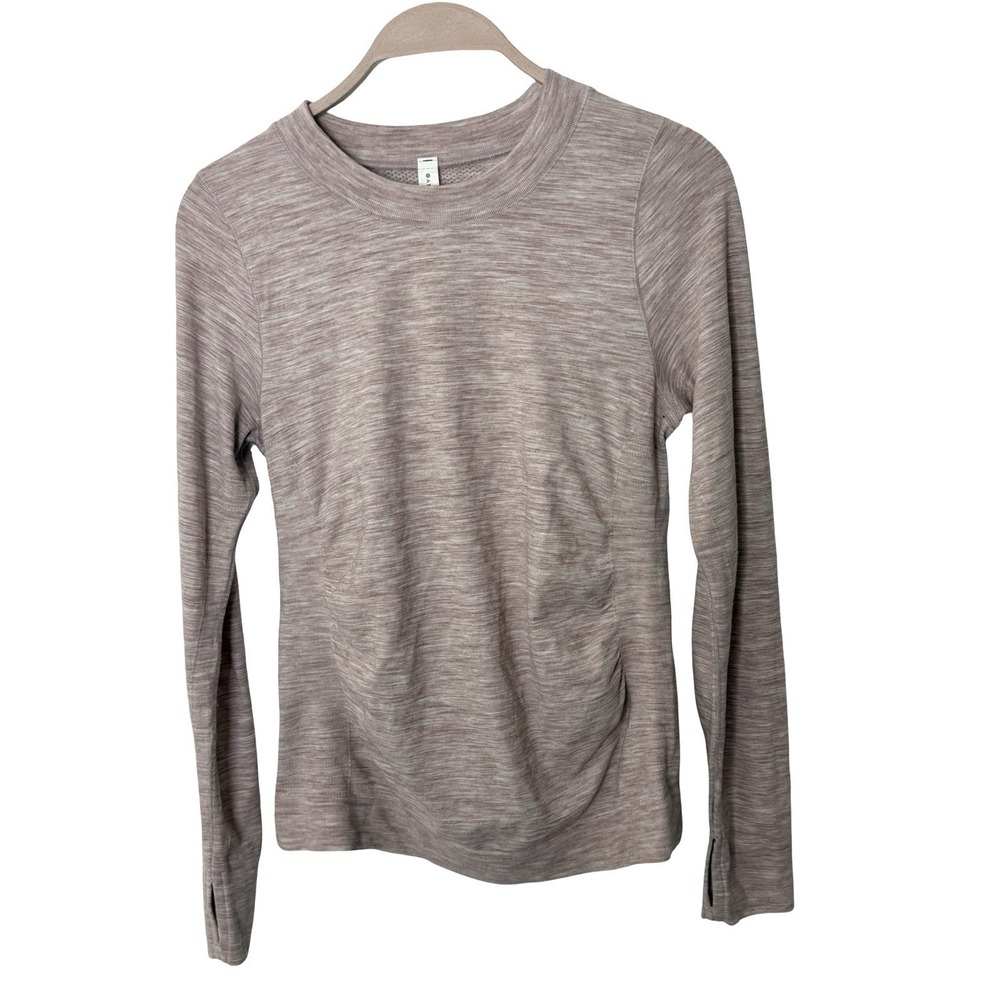 Athleta Foresthill Ascent Seamless Top Womens M Wool Long Sleeve Flora Mauve